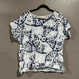 Bellambia Tie Dye Print Linen Top S